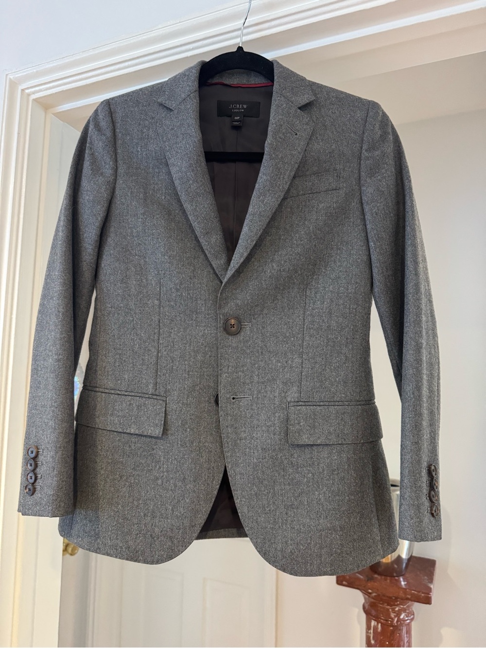 J Crew - Women's Ludlow Blazer In Grey Italian Wool Flannel - 00P